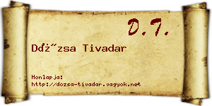 Dózsa Tivadar névjegykártya